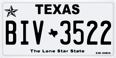 TX license plate BIV3522