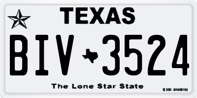 TX license plate BIV3524