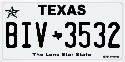TX license plate BIV3532