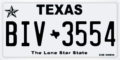 TX license plate BIV3554