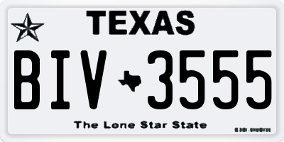TX license plate BIV3555