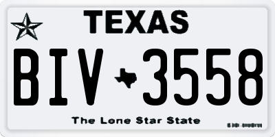 TX license plate BIV3558