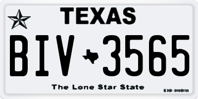 TX license plate BIV3565