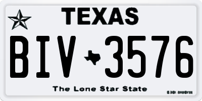 TX license plate BIV3576
