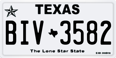 TX license plate BIV3582