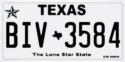 TX license plate BIV3584