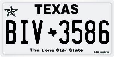 TX license plate BIV3586
