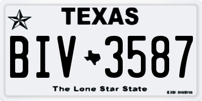TX license plate BIV3587