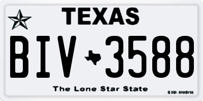 TX license plate BIV3588