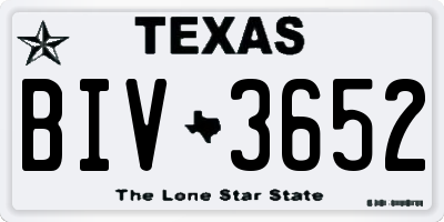 TX license plate BIV3652