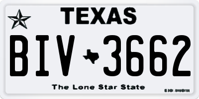 TX license plate BIV3662