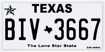 TX license plate BIV3667