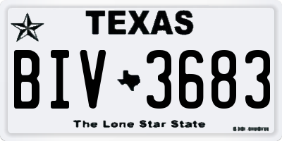 TX license plate BIV3683