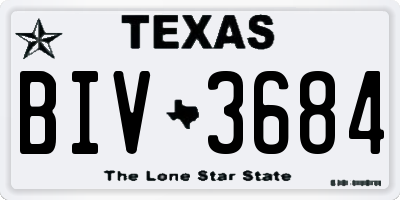 TX license plate BIV3684