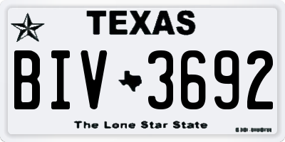 TX license plate BIV3692