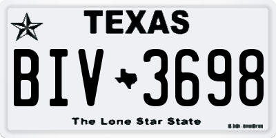 TX license plate BIV3698
