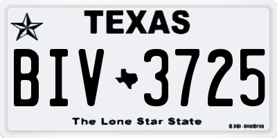 TX license plate BIV3725