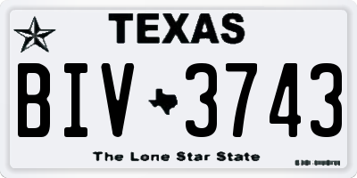 TX license plate BIV3743