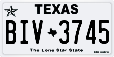 TX license plate BIV3745
