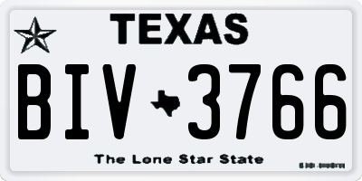 TX license plate BIV3766