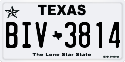 TX license plate BIV3814