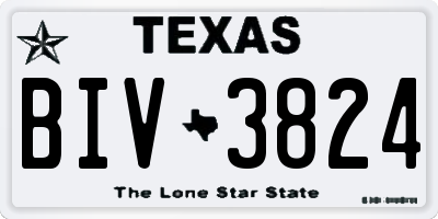 TX license plate BIV3824