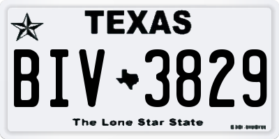 TX license plate BIV3829
