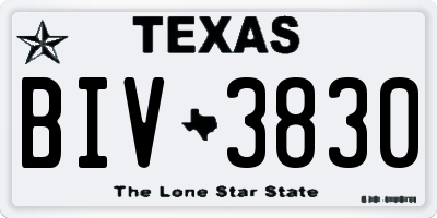TX license plate BIV3830