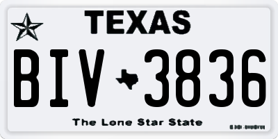 TX license plate BIV3836