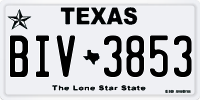TX license plate BIV3853