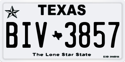 TX license plate BIV3857