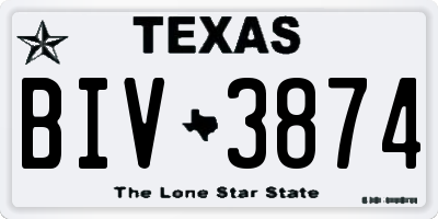 TX license plate BIV3874