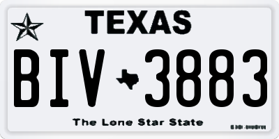 TX license plate BIV3883