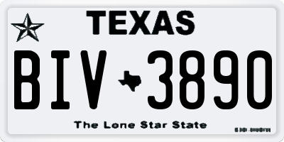 TX license plate BIV3890