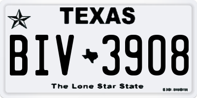 TX license plate BIV3908
