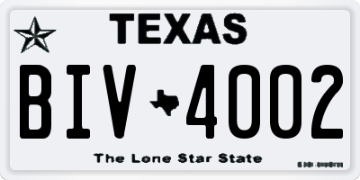 TX license plate BIV4002