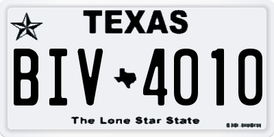 TX license plate BIV4010