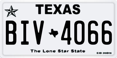 TX license plate BIV4066