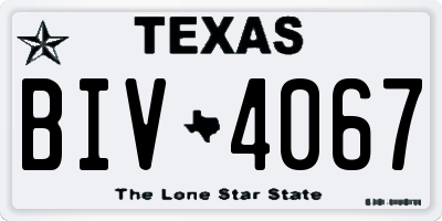 TX license plate BIV4067