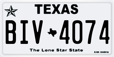 TX license plate BIV4074