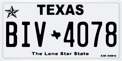 TX license plate BIV4078