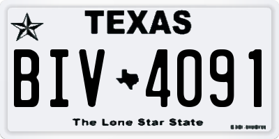 TX license plate BIV4091