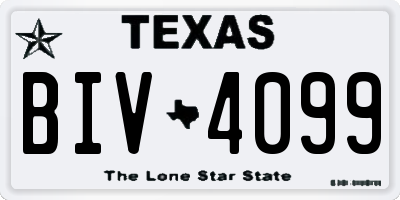 TX license plate BIV4099