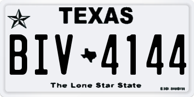 TX license plate BIV4144