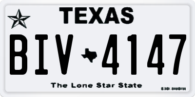 TX license plate BIV4147
