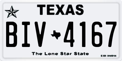 TX license plate BIV4167