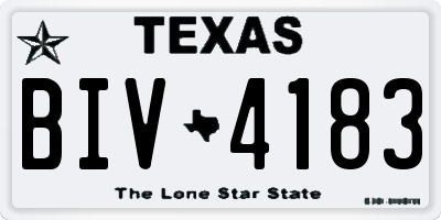 TX license plate BIV4183