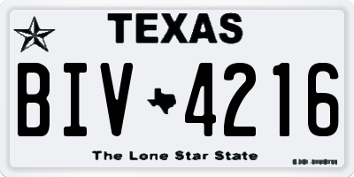 TX license plate BIV4216