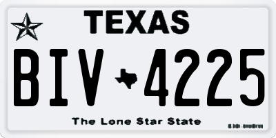 TX license plate BIV4225