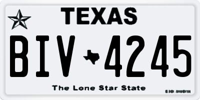 TX license plate BIV4245